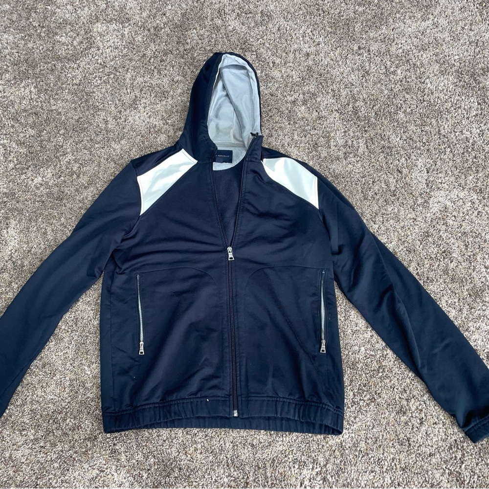 Small, navy blue Banana Republic zip up